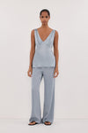 PERCY DUSTY BLUE SILK PANT - PRE ORDER