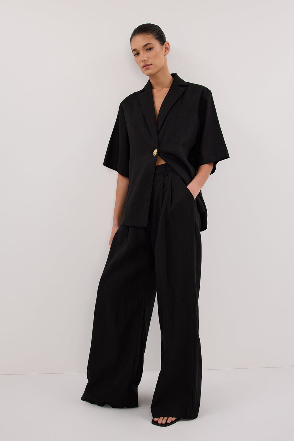 HOLDEN BLACK LINEN PANT Clothing DISSH Boutiques 12 BLACK
