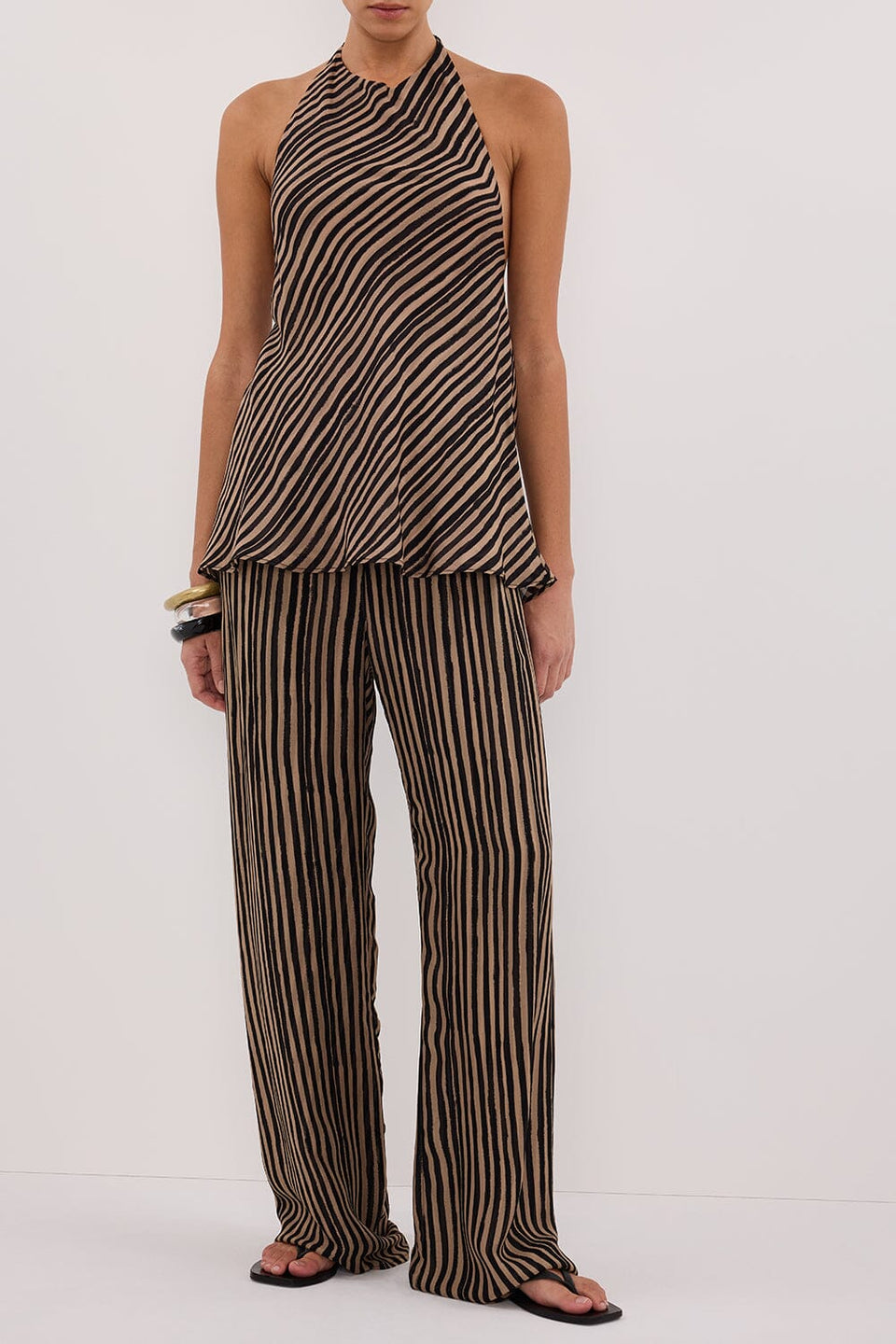 CHARLI TAN STRIPE PANT Clothing DISSH Boutiques