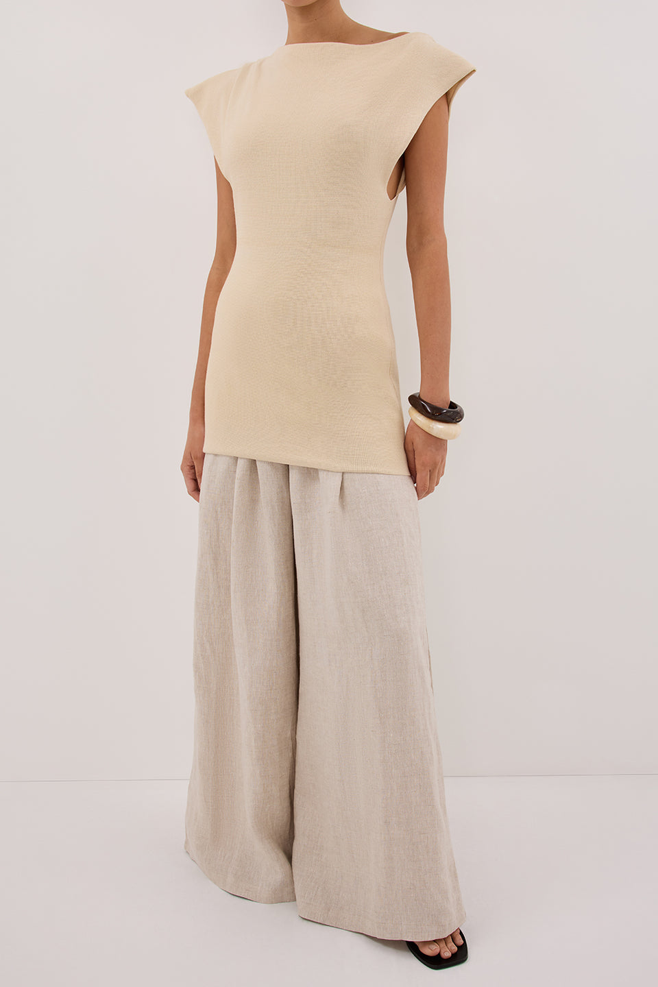 CODY NATURAL WIDE LINEN PANT Clothing DISSH Boutiques