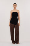 MONICA BITTER CHOC SATIN PANT