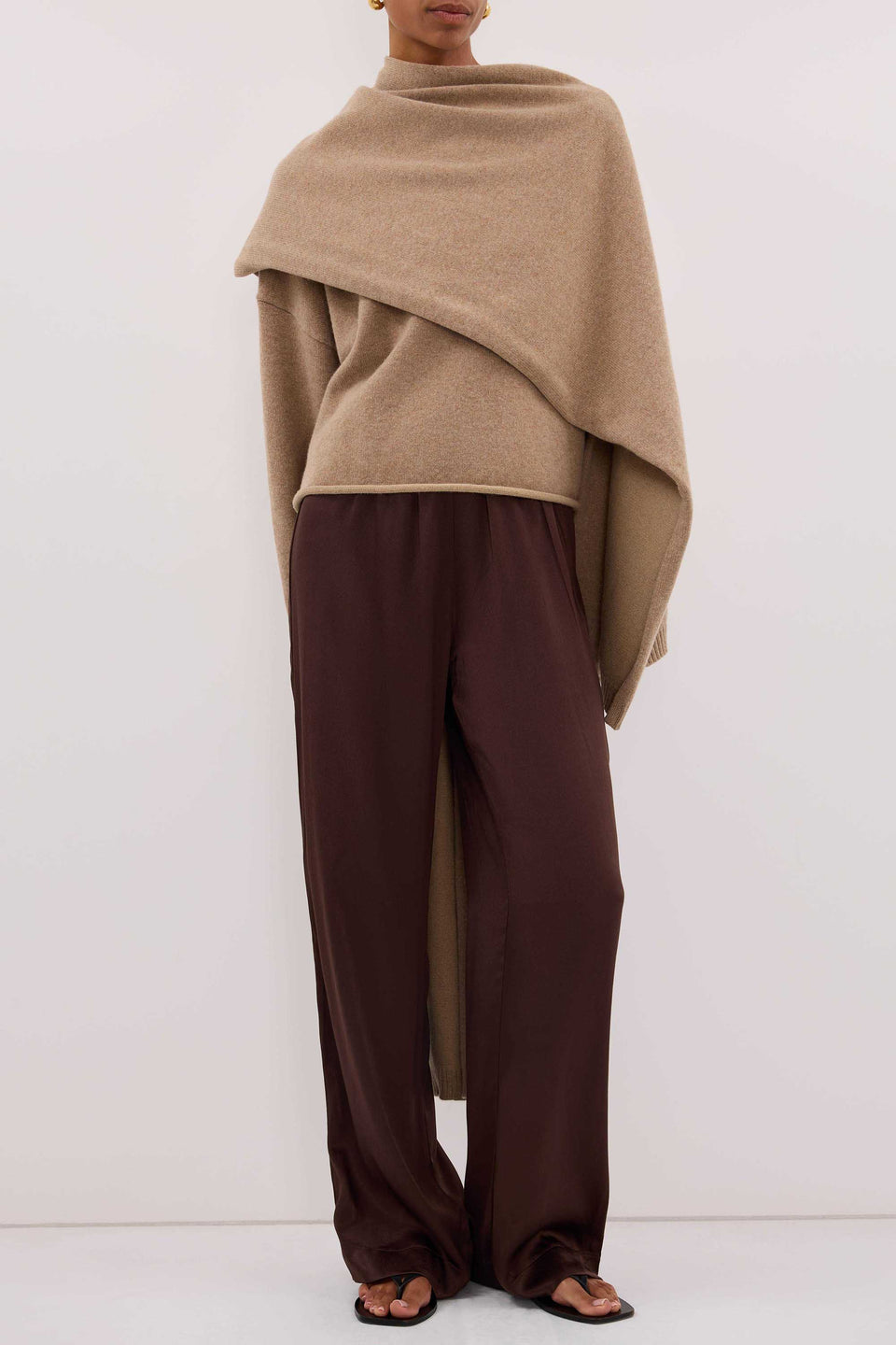 MONICA BITTER CHOC SATIN PANT
