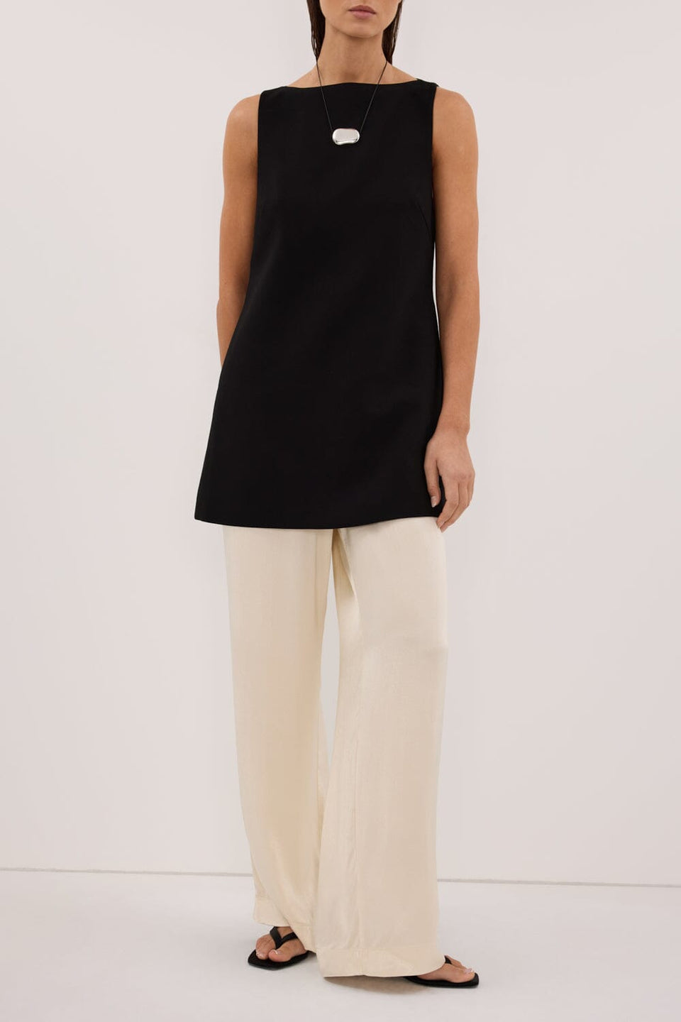 MONICA CREAM SATIN PANT Clothing DISSH Boutiques