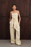 CARLA BUTTERMILK DRAWSTRING LINEN PANT