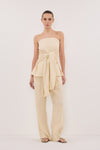 CARLA BUTTERMILK DRAWSTRING LINEN PANT