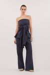 CARLA INDIGO DRAWSTRING LINEN PANT