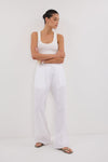 CARLA WHITE DRAWSTRING LINEN PANT