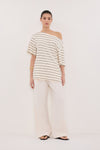 RHEA CREAM COTTON DRAWSTRING PANT