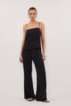 PIPER BLACK SILK STITCH DETAIL PANT