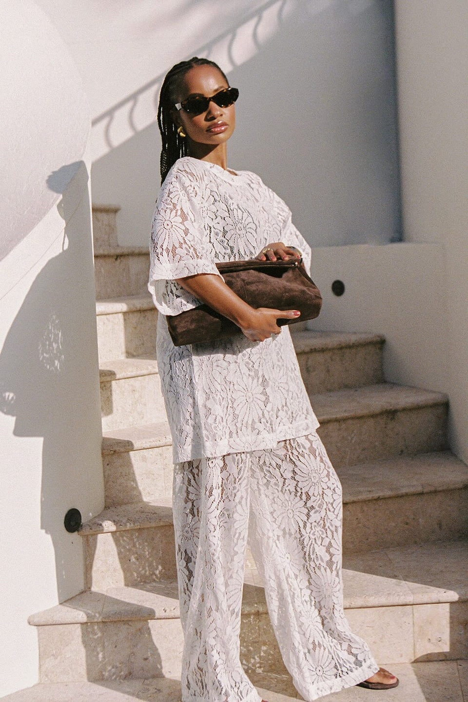 WILMA WHITE LACE PANT Clothing DISSH Boutiques