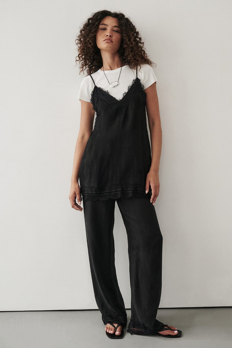 ANDREA BLACK CUPRO LACE PANT Clothing DISSH Boutiques