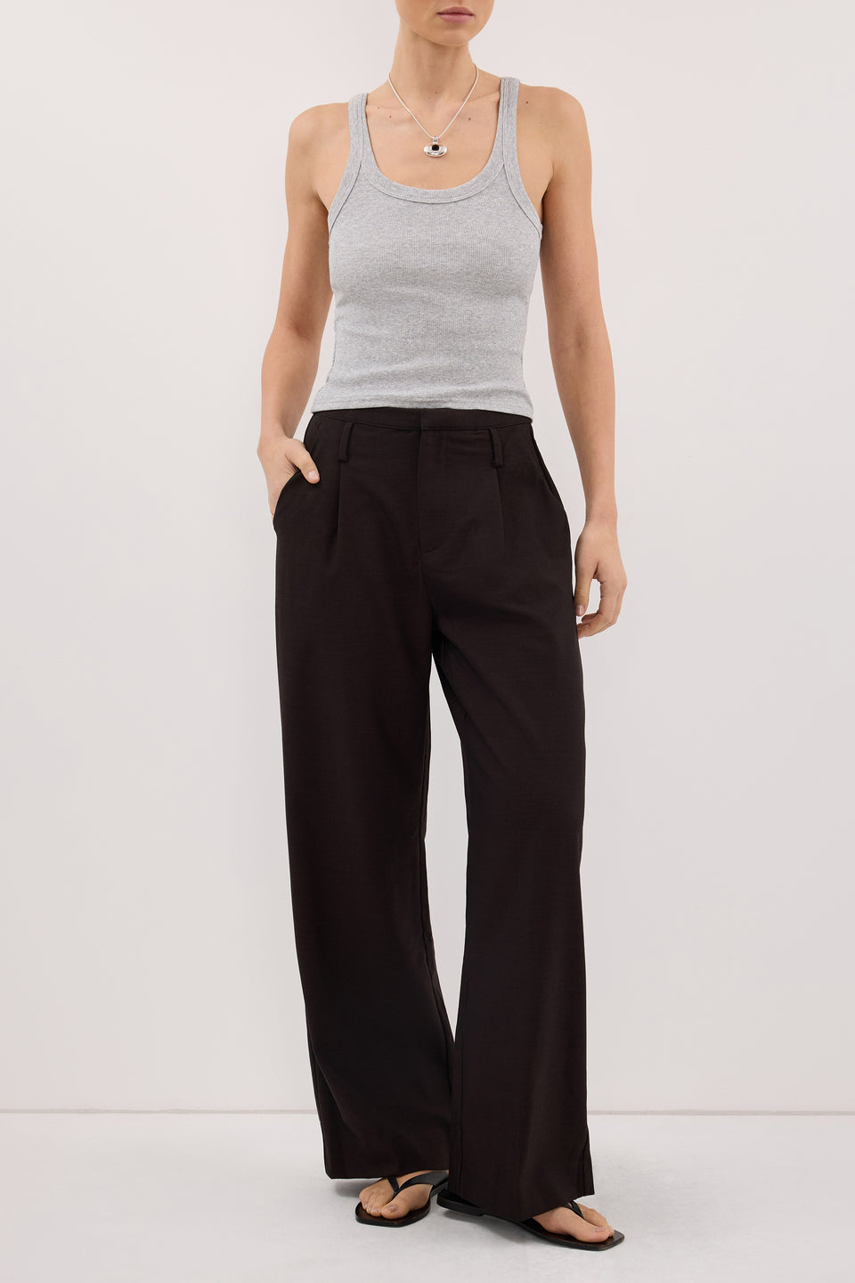 MONIQUE PEAT CHOC TAILORED PANT