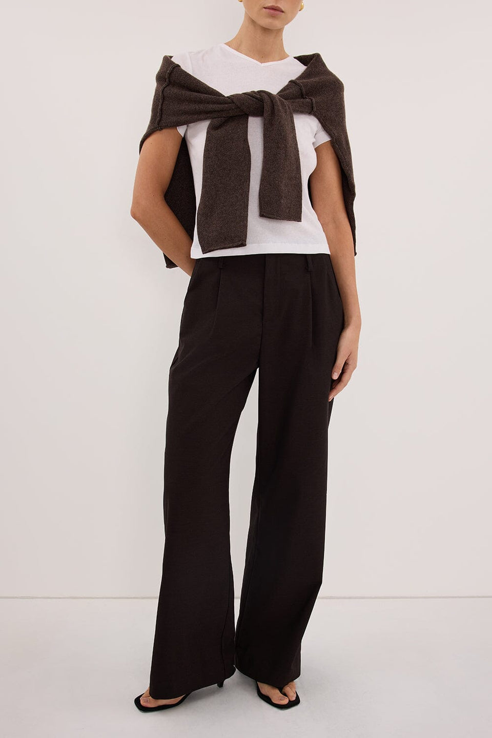 MONIQUE PEAT CHOC TAILORED PANT Clothing DISSH Boutiques