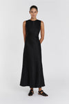 HARMONY BLACK LINEN MAXI DRESS