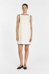 VON CREAM LINEN MINI DRESS