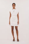 MARMO WHITE DRAPED MINI DRESS - PRE ORDER