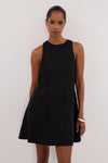 ISABELLE BLACK  MINI LINEN DRESS