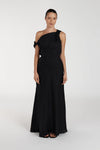JOELLE BLACK LINEN MIDI DRESS