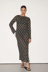 ARLINGTON BLACK LONG SLEEVE MIDI DRESS