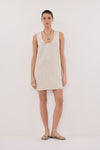 LOTUS NATURAL LINEN MINI DRESS