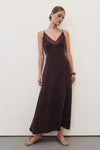 MILLIE WALNUT CUPRO SLEEVELESS MIDI DRESS