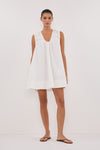 GABBY WHITE OVERSIZED COTTON MINI DRESS
