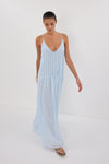 TAHLIA CORNFLOWER RAMIE MAXI DRESS