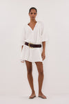ELLIE WHITE RAMIE SMOCK DRESS