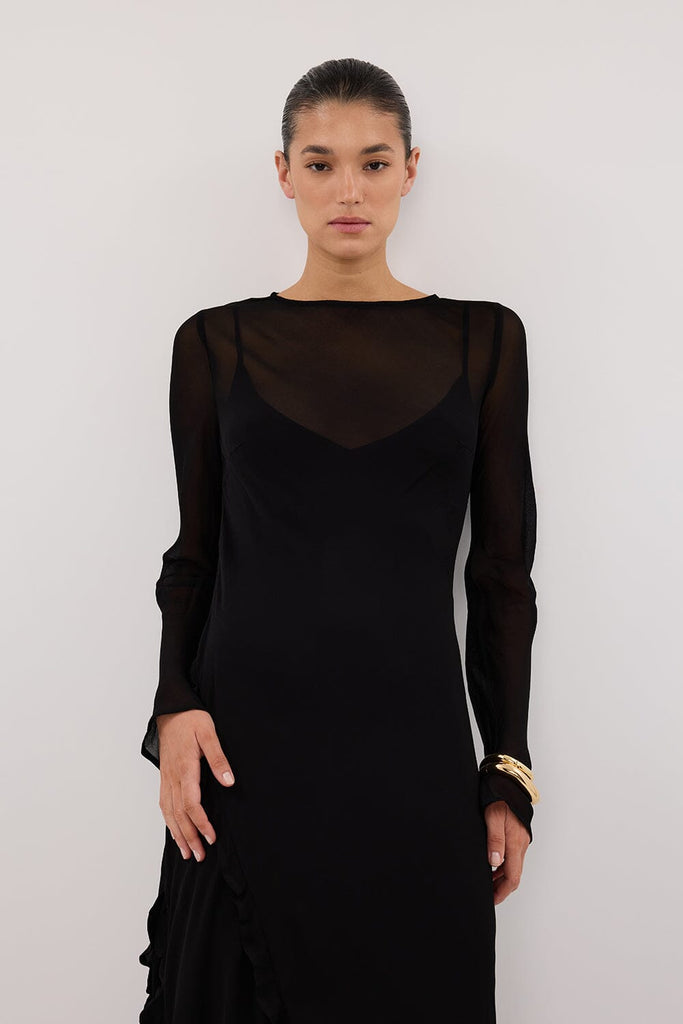 long sleeve black dress australia MARISSA BLACK GGT SLEEVE MAXI DRESS