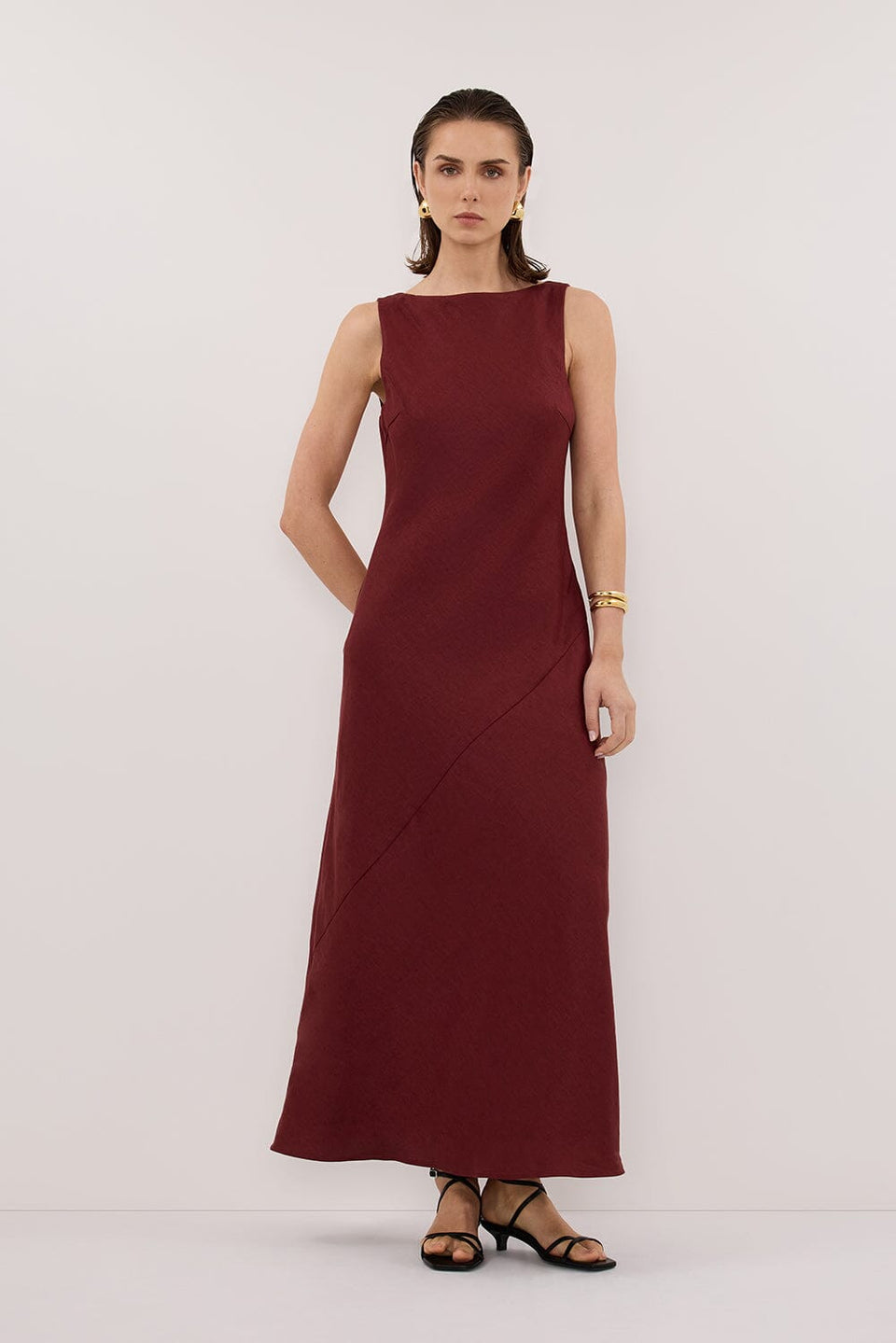 LACY SAHARA SLEEVELESS LINEN MIDI DRESS Clothing DISSH Boutiques
