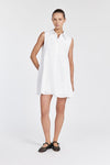 MARC WHITE LINEN SLEEVELESS DRESS