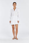 VIOLET WHITE LINEN MINI DRESS