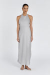 ADINA DOVE LINEN MIDI DRESS