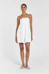 SIMONA WHITE LINEN MINI DRESS