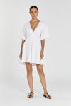 RHODES WHITE LINEN MINI DRESS