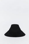 DIANA BLACK LINEN WIDE BRIM HAT