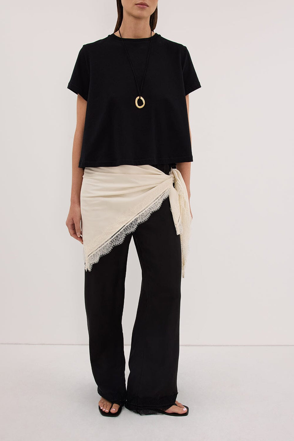 ANDREA SANDSTONE CUPRO LACE SCARF Accessories DISSH Boutiques