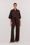 PERCY BITTER CHOC SILK SHIRT