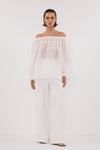 TAHITI WHITE LONG SLEEVE TOP