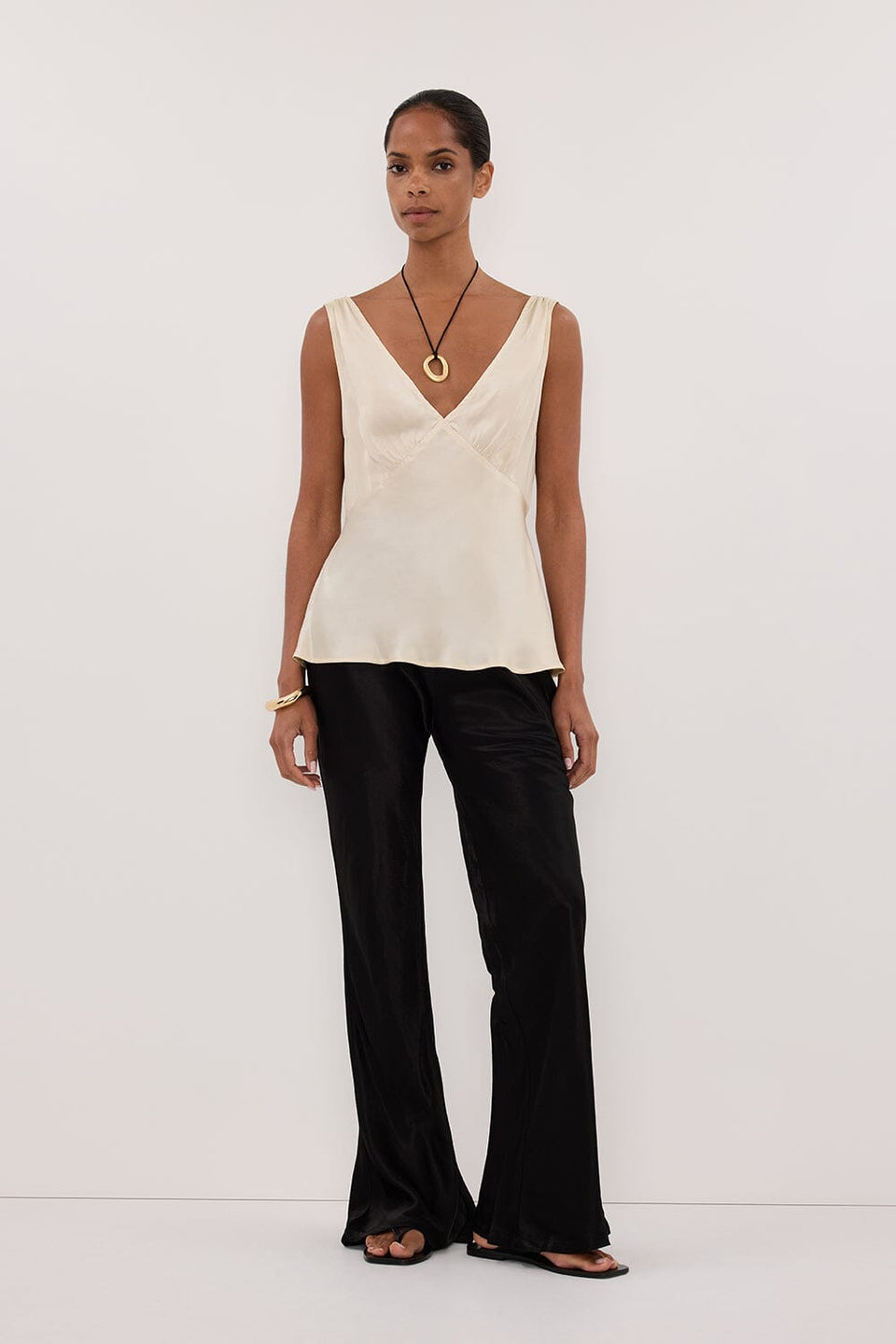 JORJA STRAW SLEEVELESS SILK TOP - PRE ORDER Clothing DISSH Boutiques 4 STRAW