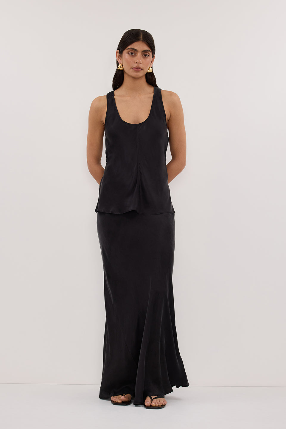 COLETTE BLACK SILK SKIRT - PRE ORDER Clothing DISSH Boutiques 6 BLACK