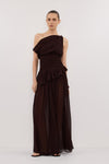 TIANA DARK CHOC MIDI SKIRT