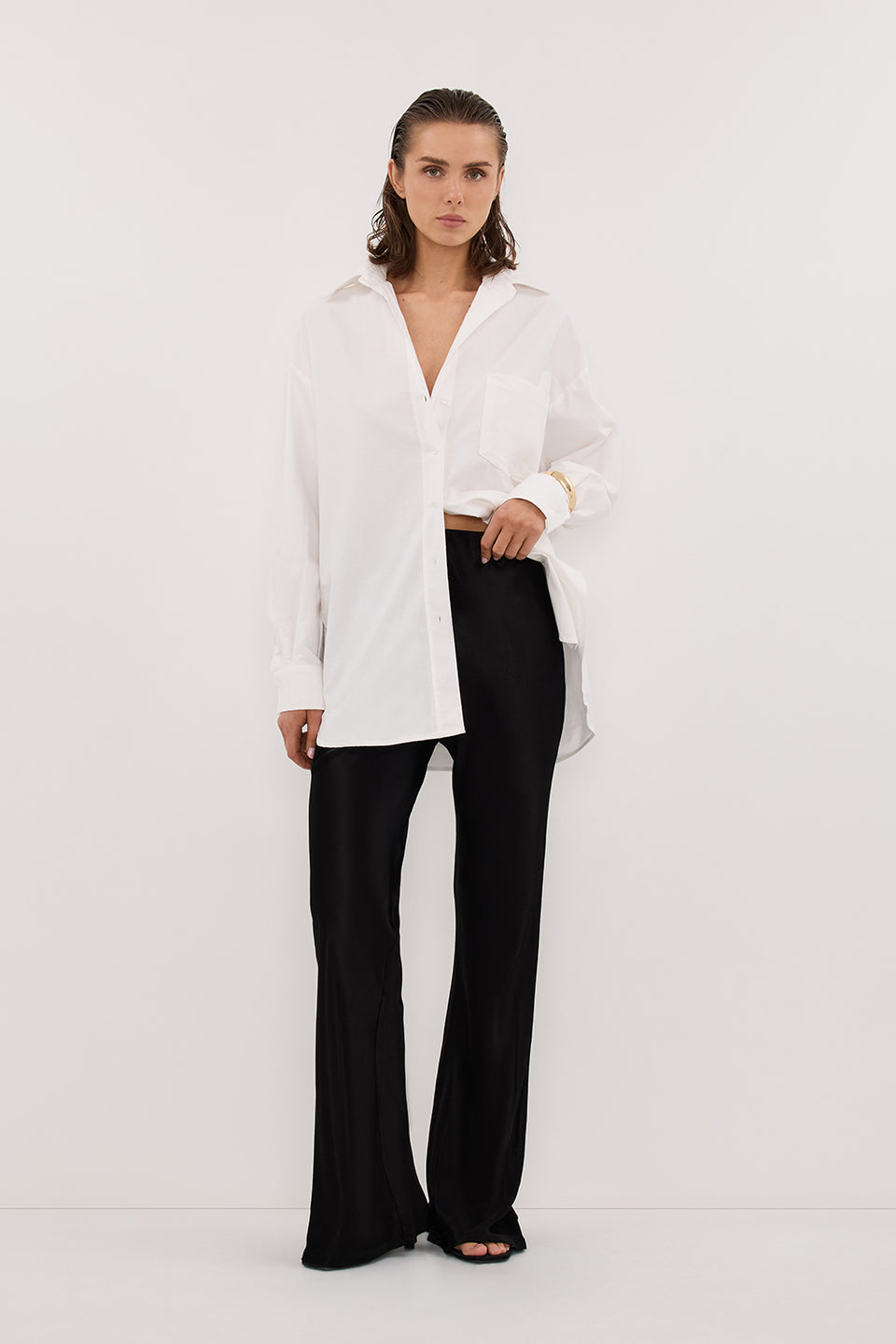 NIKKI BLACK SATIN BIAS PANT Clothing DISSH Boutiques 6 BLACK