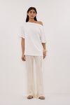 NIKKI CREAM SATIN BIAS PANT