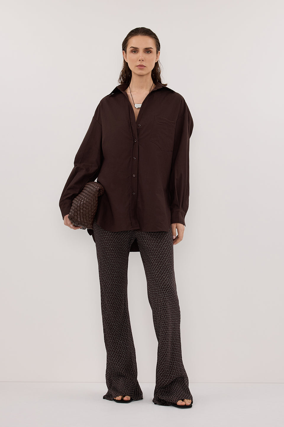 TIA CHOC MICRO CHECK BIAS PANT Clothing DISSH Boutiques