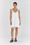 TIARNE WHITE LINEN MINI DRESS