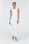 BERTIE WHITE LINEN MIDI DRESS