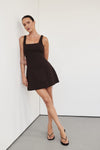 NIEVE CHOCOLATE SLEEVELESS MINI DRESS