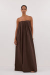 ROISIN BITTER CHOC COTTON STRAPLESS