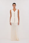 DEMI CREAM LONGLINE VEST